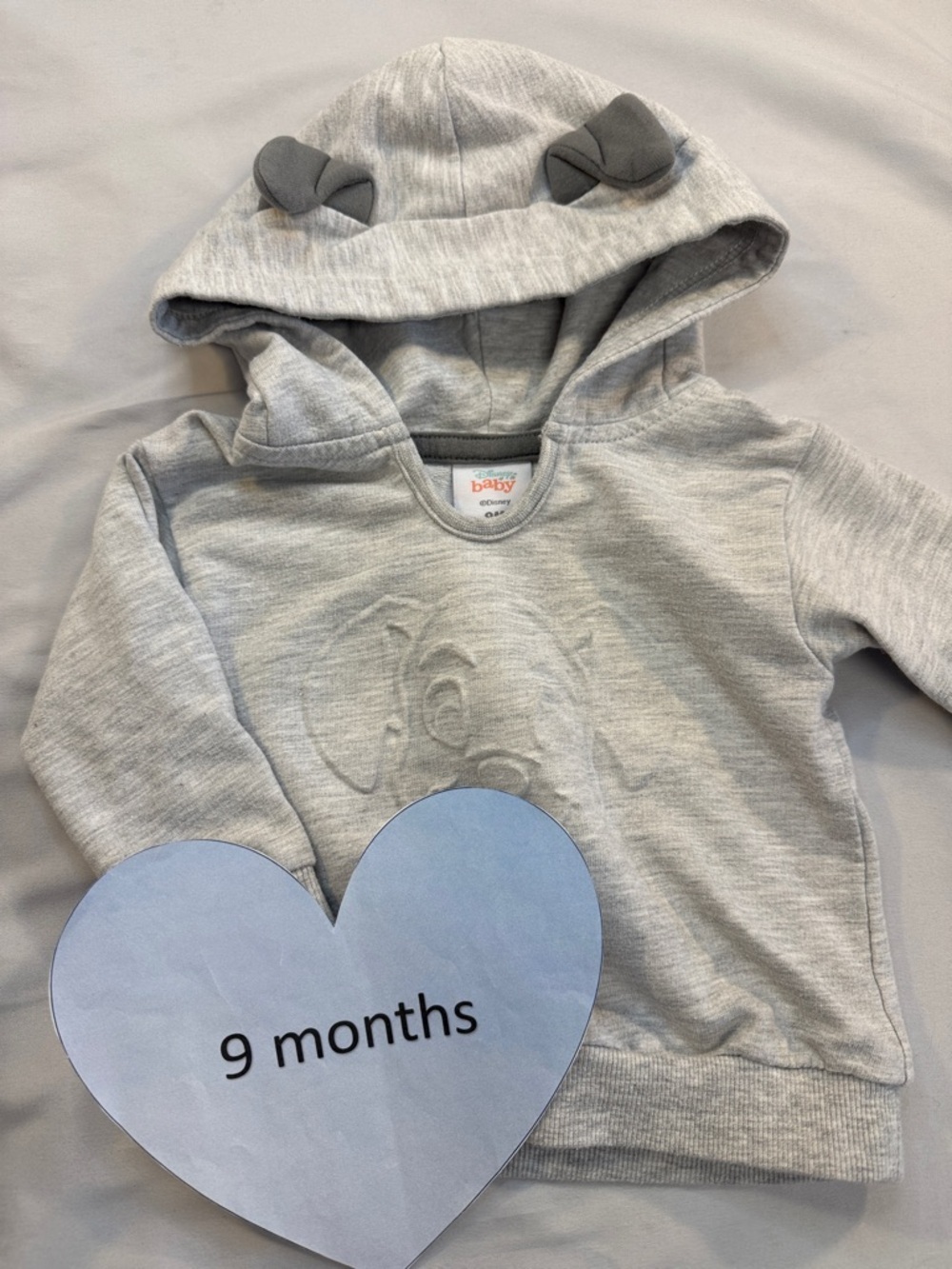 Disney Light Grey Hooded Baby Sweatshirt with Dalmatian design and puppy Ears